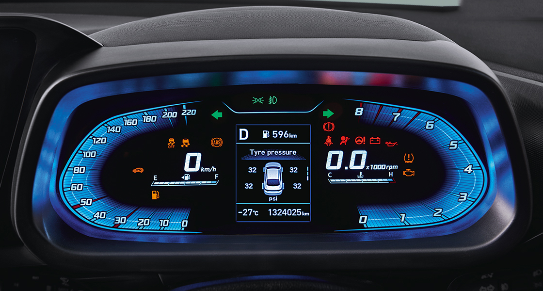 Rear parking assist system sensor illustration on tangerine orangeGRAND i10 NIOS