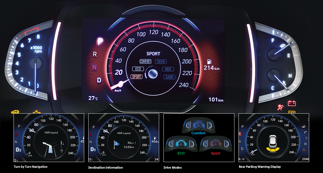 Sound wave graphics illustrated around the Creta