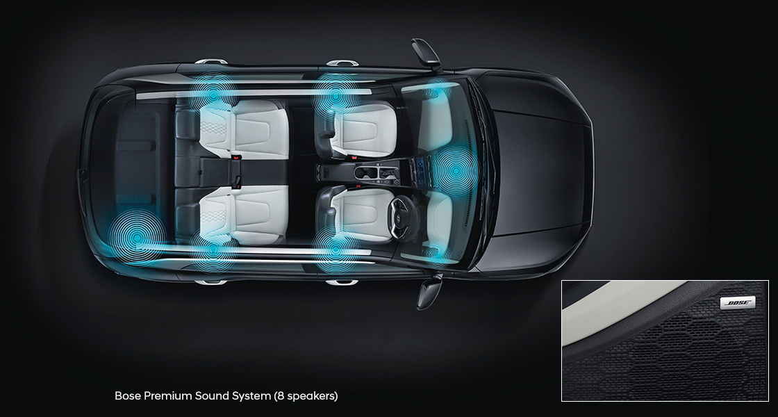 Sound wave graphics illustrated around the Creta